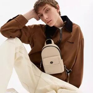 NWT COACH Cream Turn Lock Sling Bag